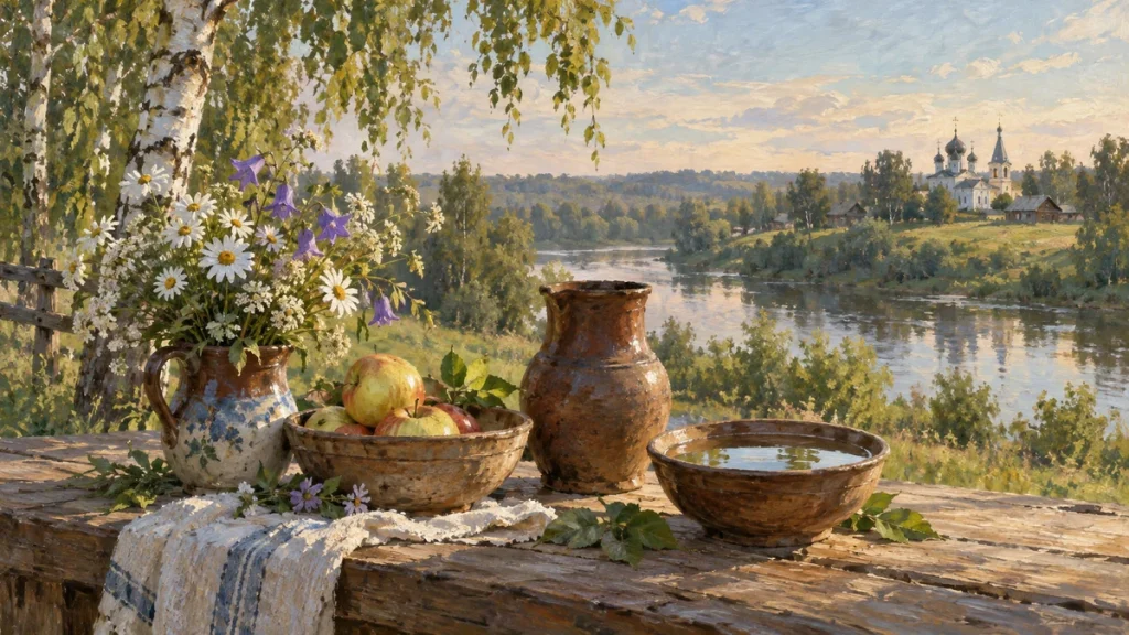 Painted illustration for Nominative and Prepositional Case in Russian