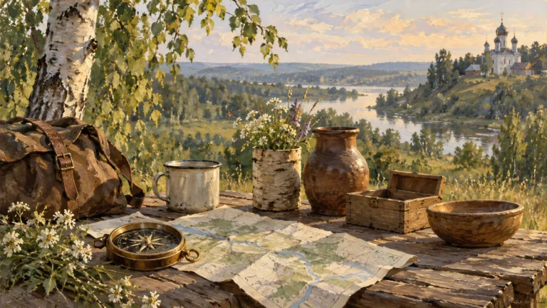 Painted illustration for Russian Prepositions Sorted by Case (Part 2)