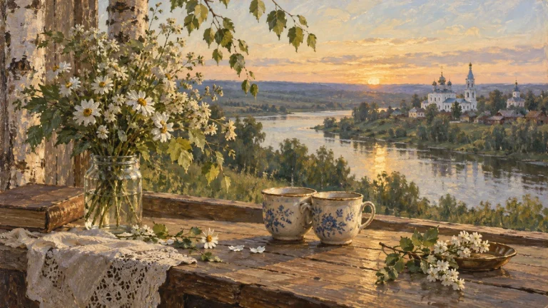Painted illustration for Romantic Russian Vocabulary: How to Talk About Love in Russian